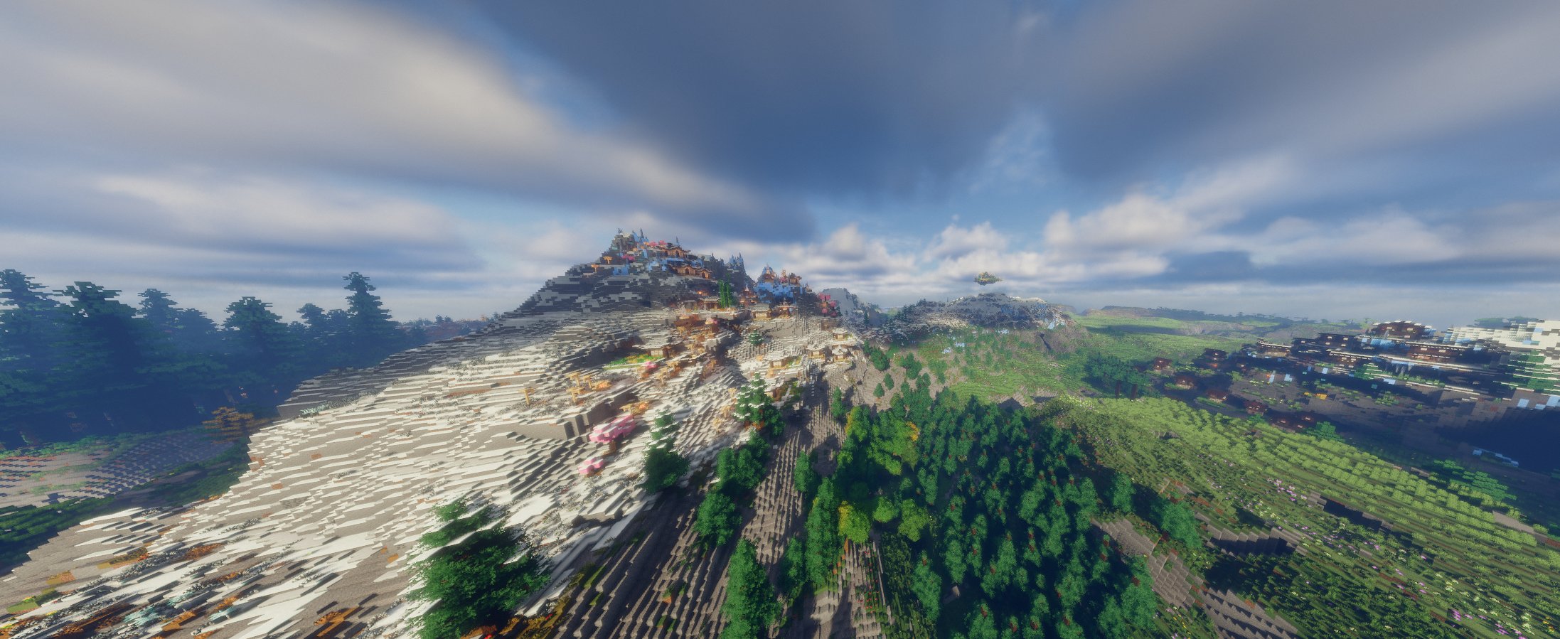 Alpine village on mountain